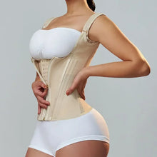 Load image into Gallery viewer, Double Compression Waist Trainer Corset Adjustable Zipper &amp; Hook-eyes Shapewear