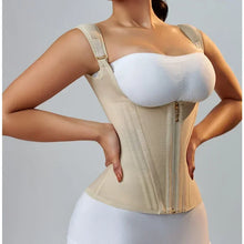 Load image into Gallery viewer, Double Compression Waist Trainer Corset Adjustable Zipper &amp; Hook-eyes Shapewear